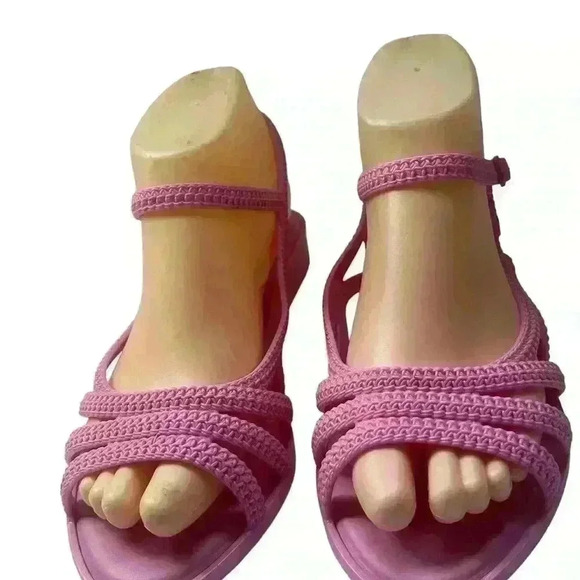 Melissa Womens Pink Braided Jelly Rubber Open Toe Sandals Size 6 - Picture 12 of 13